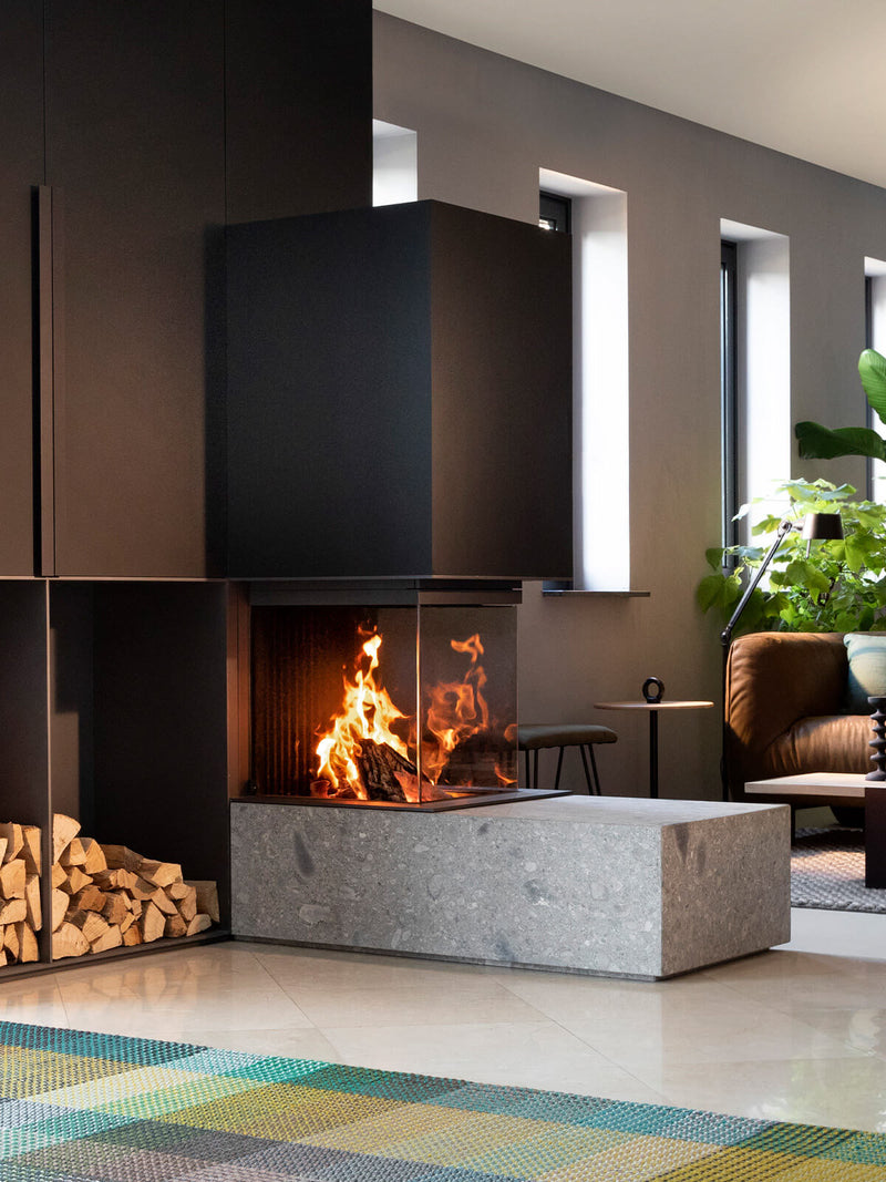 Log Burner Fireplace Room Divider