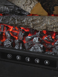Side view of the British Fires Ashurst Electric Stove, showcasing its cylindrical steel body and textured paint finish.