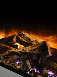 Side view of the British Fires New Forest 1900 electric fire, showcasing its sleek design and flush glass front.